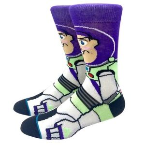 Purple and White Casual Socks with Space Theme